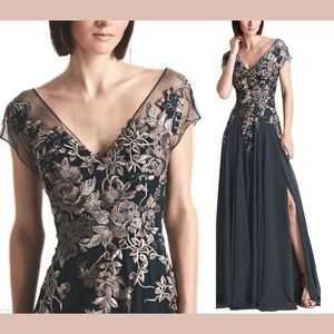 NWT$955 Alexander by Daymor Couture [ 20 ] Floral embroidered Chiffon Gown S1986